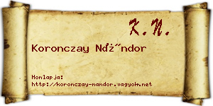 Koronczay Nándor névjegykártya